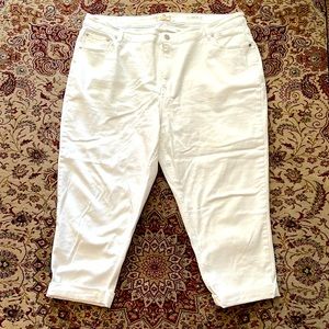 Joules white denim cropped jeans, size US 20 (UK 24). Like new.